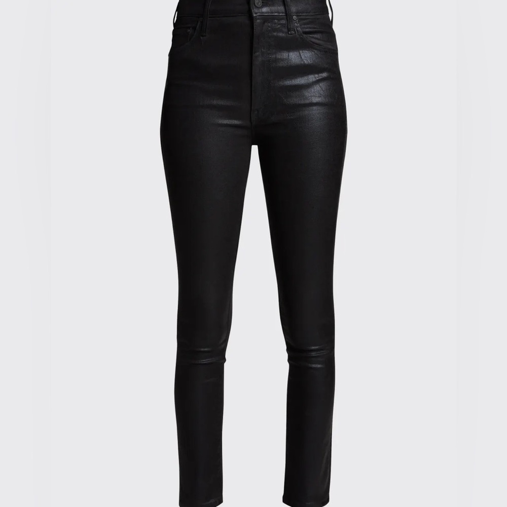 MOTHER The Swooner Coated Ankle Jeans